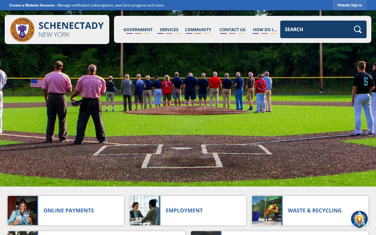 City of Schenectady official website with death records and vital records information