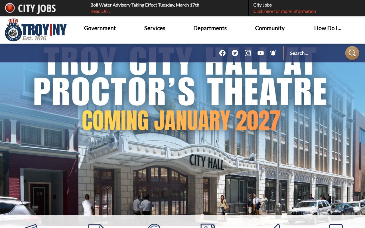 City of Troy official website with death records and vital statistics information