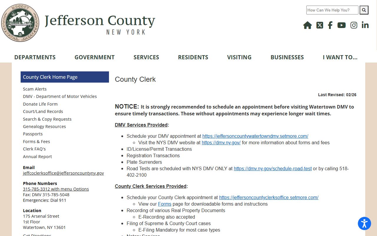 Jefferson County death records clerk office information