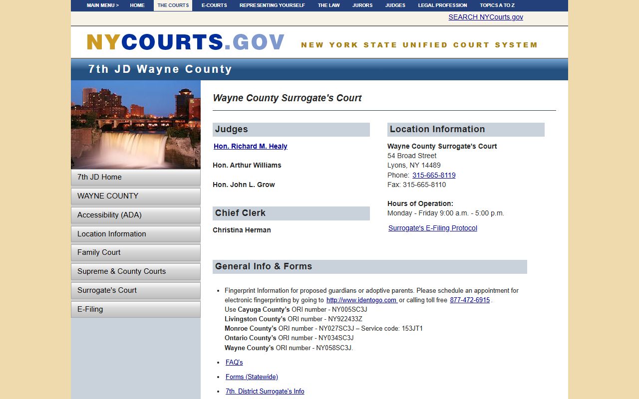 Wayne County Surrogate's Court resources for Wayne County death records and probate information